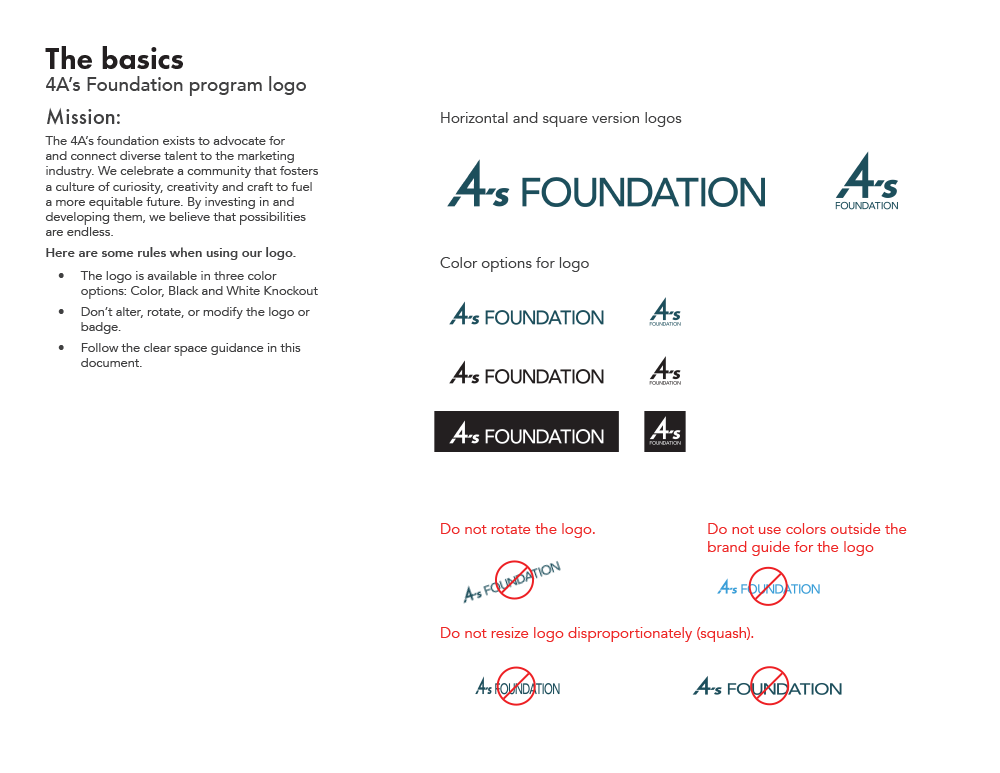 4A's Foundation Brand Guidelines