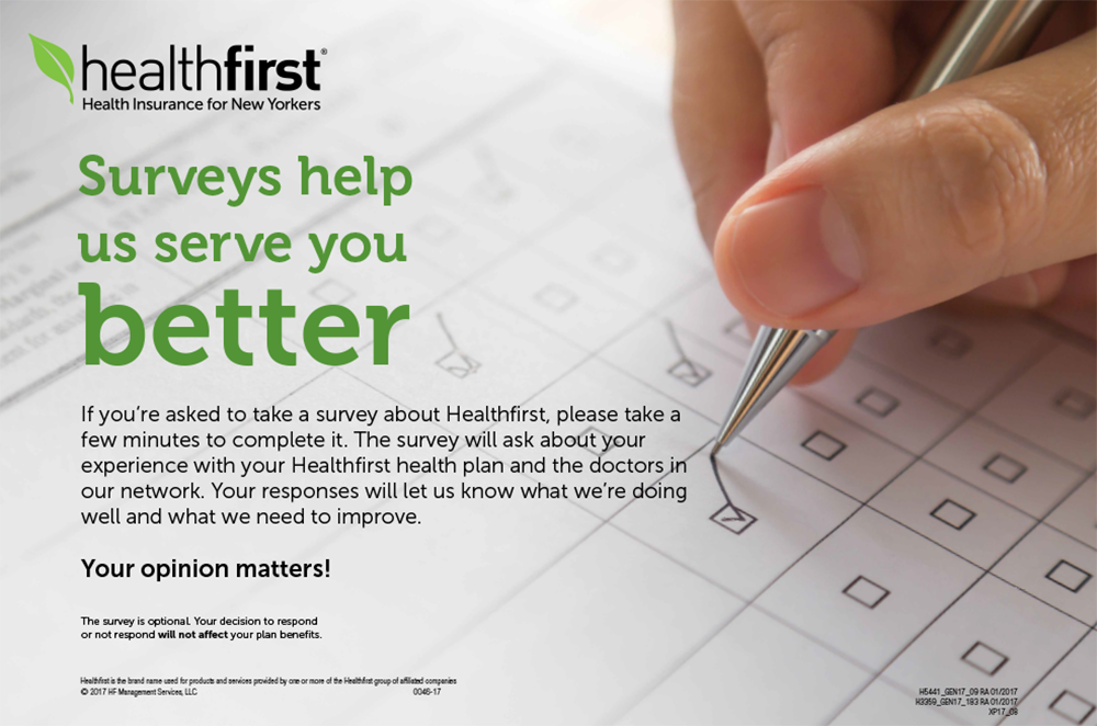 Healthfirst Survey Poster